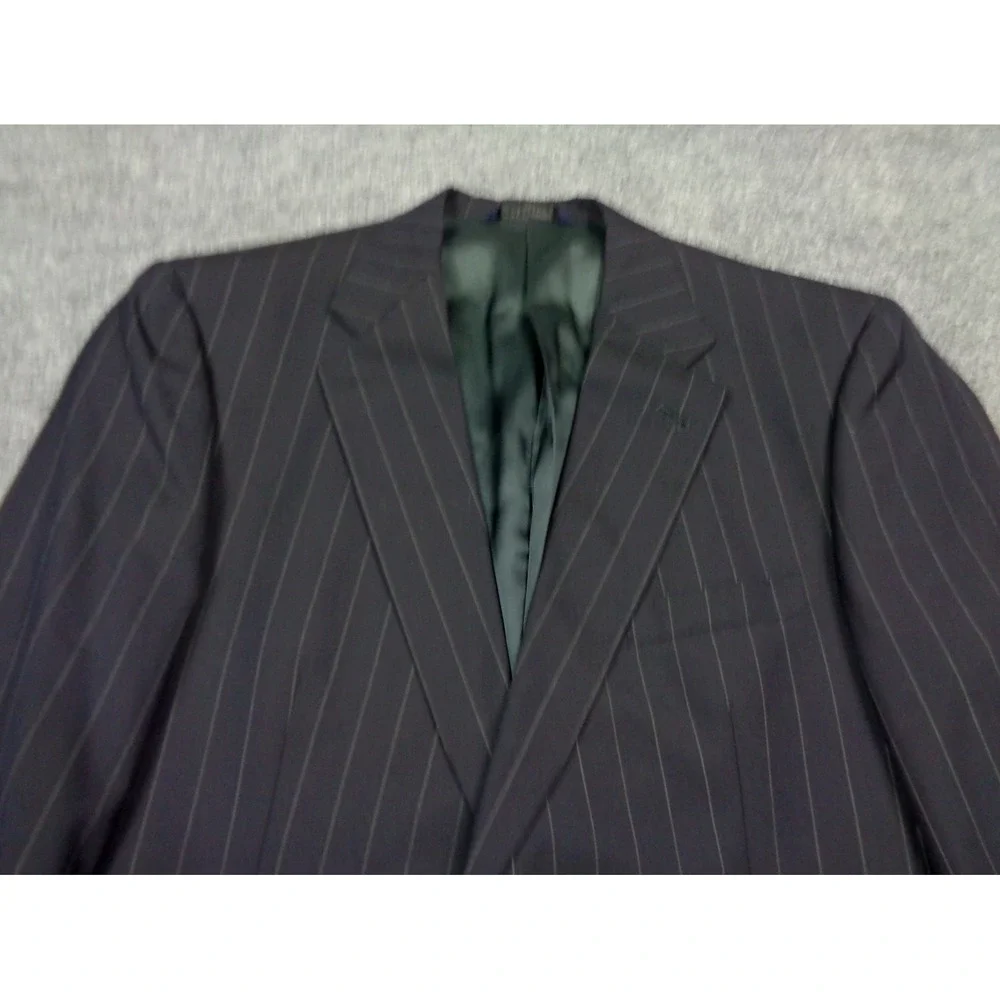 Burberry Virgin Wool Navy Blazer Size 42R Mens Jacket Pinstripe
